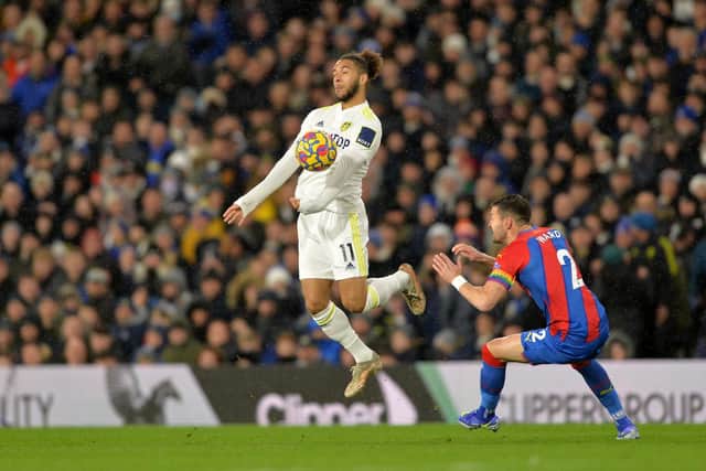 GOOD DAY - Tyler Roberts put in an important shift for Leeds United at home to Crystal Palace. Pic: Bruce Rollinson