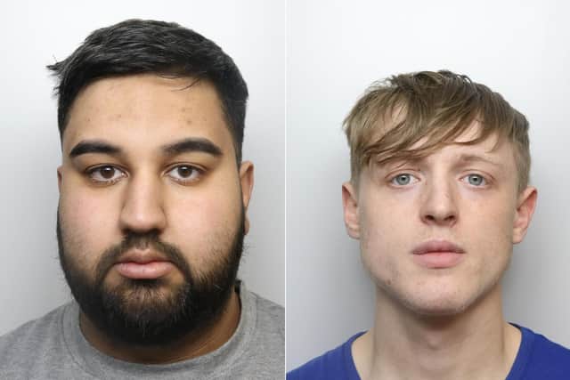 Asim Khan (left) and Jamie Fullalove were jailed for drug offences. Khan broke a police officer's leg after running him over as he was arrested.