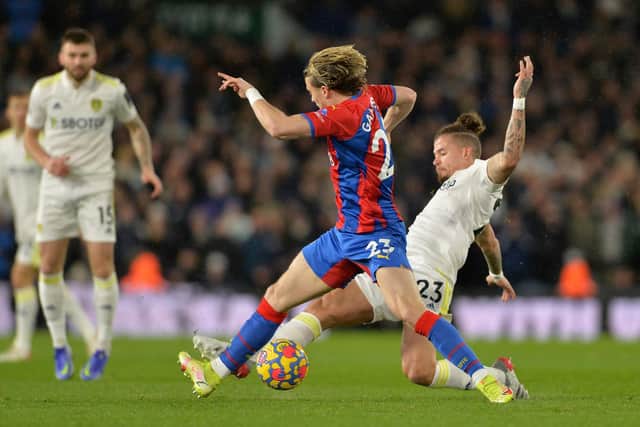 Leeds United's Kalvin Phillips in action against Crystal Palace at Elland Road. Pic: Bruce Rollinson