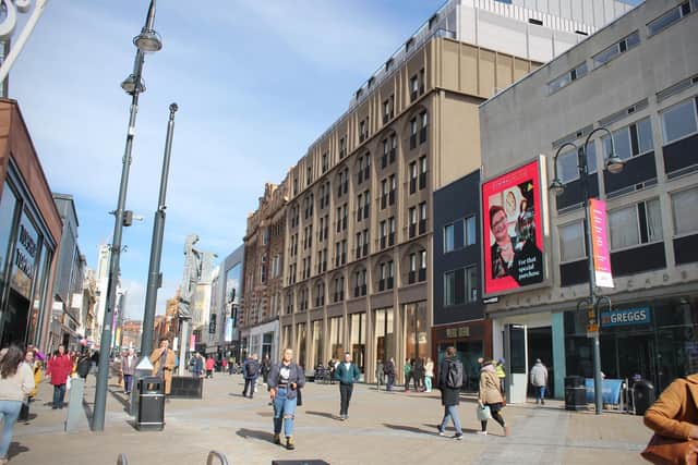 Designs for the Grand Central Place designs in Briggate, Leeds. The House of Fraser store would be turned into retail and student accommodation.