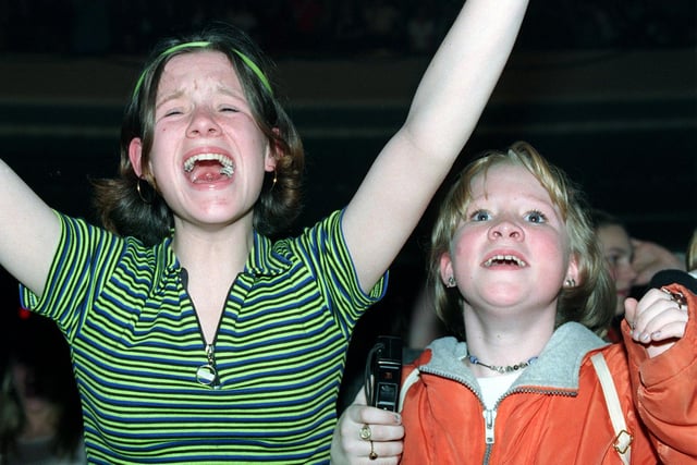 Two of Peter Andre's biggest fans at his 1997 concert in Blackpool