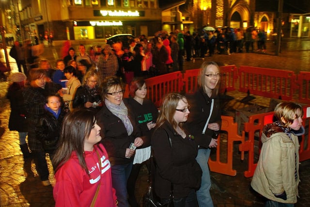 JLS fans queue for a concert in Blackpool, 2010