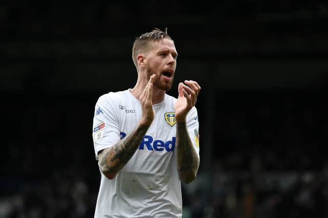 Leeds United defender Pontus Jansson applauds after the Whites' 1-1 draw with Brentford in October 2018. Pic: George Wood