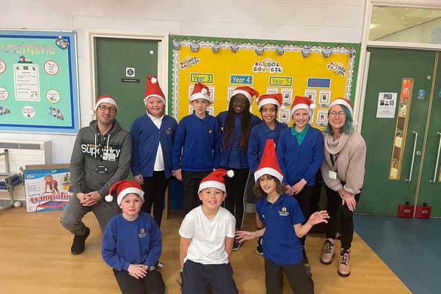 Thousands of primary school children in Leeds are going to run the distance of Leeds to the North Pole to support homeless people in the city. Pictured is pupils from Five Lanes primary school in Wortley.