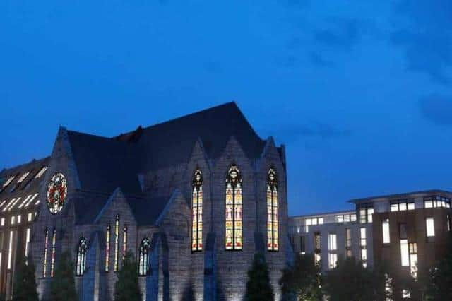 An artist's impression of a post-renovation Mount St Mary's church.