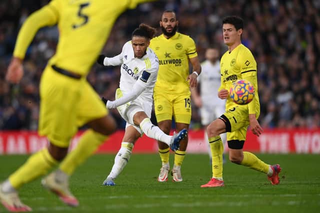 BRIGHT SPARK: Leeds United forward Tyler Roberts who produced a very good performance in the first-half of Sunday's 2-2 draw against Brentford at Elland Road. Photo by Stu Forster/Getty Images.