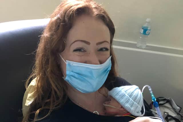 Sophia and Edwin Gardiner's tiny baby son Ernie weighed just 2lb 6oz when he was born on August 7 when Sophie was  26 weeks and five days pregnant.