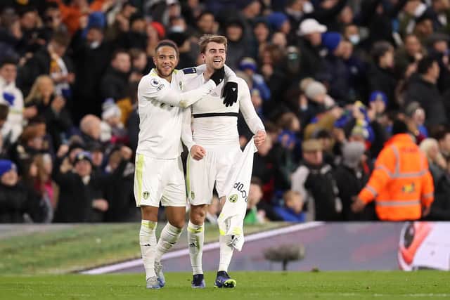 Leeds United's goal-scorers, Patrick Bamford and Tyler Roberts. Pic: George Wood