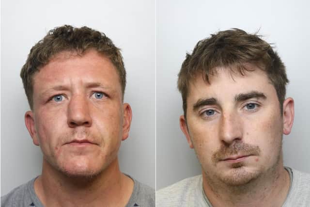 Mark Sanderson (left) and Louis Harrison were jailed ofr a total of 24 years for carrying out a revenger hammer attack on a man in his home in Wetherby,