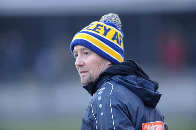 Night to forget: Guiseley co-manager Russ O'Neill. Picture: Steve Riding