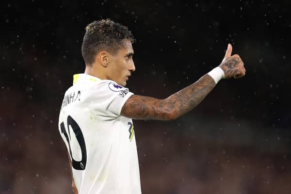 PRAISE: For Leeds United's Brazilian star winger Raphinha, above, from former Whites warrior Gaetano Berardi. Photo by George Wood/Getty Images.