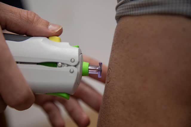 The new DIOSvax needle-free vaccine being trialled at the University of Southampton. PIC: Lloyd Mann/University of Cambridge/PA Wire