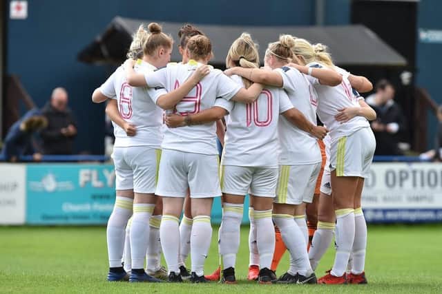 Leeds United Women prepare to play at their home ground in Tadcaster. Pic: LUFC.