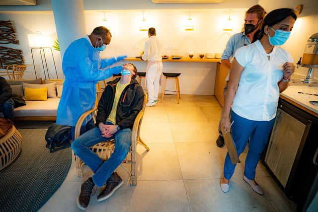 During check-in, British guests have a mandatory day-one PCR Covid-19 test.