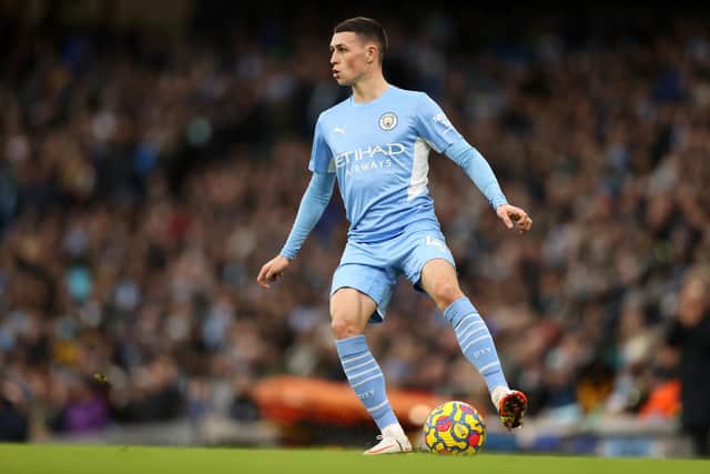 CHIEF THREAT: Manchester City's England international star Phil Foden is just about favourite to score first in Tuesday night's Premier League clash against Leeds United at the Etihad. Photo by Naomi Baker/Getty Images.