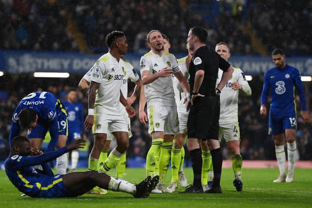 CHARGE: For Leeds United following actions in Saturday's 3-2 defeat at Chelsea, above, in which the Blues were awarded a 93rd-minute penalty.  Photo by Mike Hewitt/Getty Images.