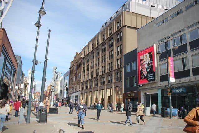 Designs for the Grand Central Place designs in Briggate, Leeds. The House of Fraser store would be turned into retail and student accommodation.