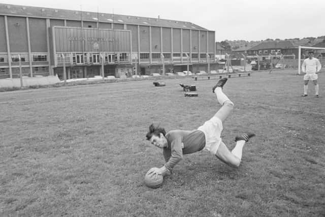 David Harvey in training outside Elland Road. Pic: Evening Standard.