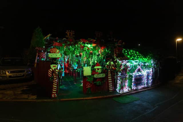 The Christmas-themed home. Picture: SWNS.