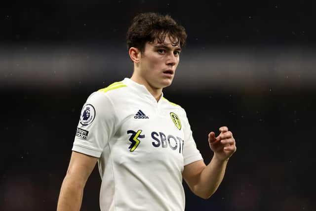 INJURY CONCERN - Daniel James came off at half-time in Leeds United's 7-0 defeat by Manchester City in midweek. Pic: Getty