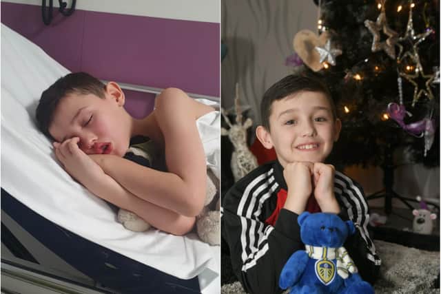 Ewen Barron, eight, spent three weeks in hospital after contracting meningitis - but he's now been released in time for Christmas (Photo: Gary Longbottom)