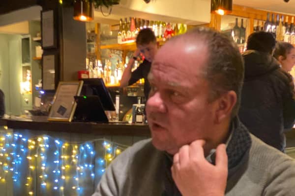 Fed-up David Pitts has a drink in a London pub before catching the train back to Wakefield.