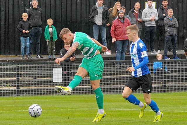 Tyler Walton was among only a handful of regular first teamers in Farsley Celtic's side that lost to Southport in the FA Trophy. Picture: Steve Riding.