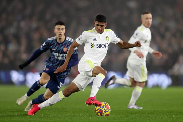Cody Drameh on his first Premier League start for Leeds United against Arsenal at Elland Road. Pic: Naomi Baker.