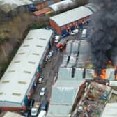 The footage - supplied by Richard Brown to the YEP - captured the moment crews used an aerial appliance and hoses to tackle the raging blaze.
