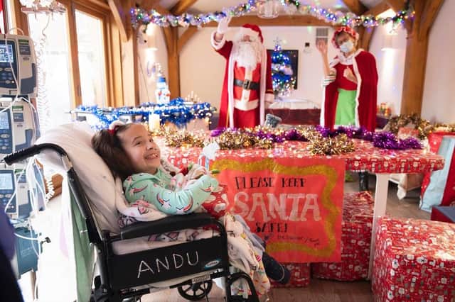 Matilda Booth had a visit from Santa at Leeds Children's Hospital