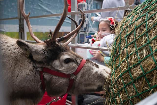 Matilda Booth had a vist from Santa and one of his reindeer at Leeds Children's Hospital