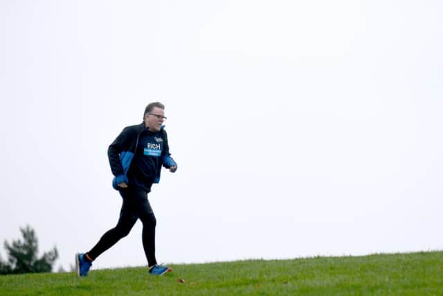 Richard Cleverley is now a regular runner in his local area and is pictured training in Bramley Park near his home.