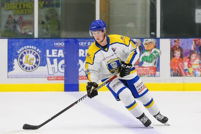 Ross Kennedy got on the board for Leeds Knights with his first of the season in the Boxing Day win over Sheffield Steeldogs. Picture: Andy Bourke/Podium Prints.