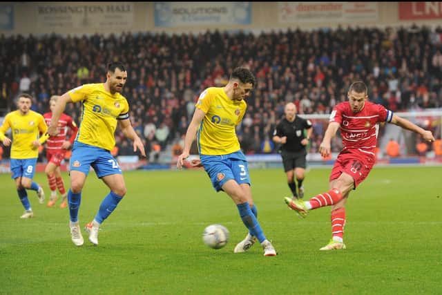 Drew a blank:
Doncaster captain Tommy Rowe shoots during the 3-0 defeat by Sunderland. Picture: Steve Riding