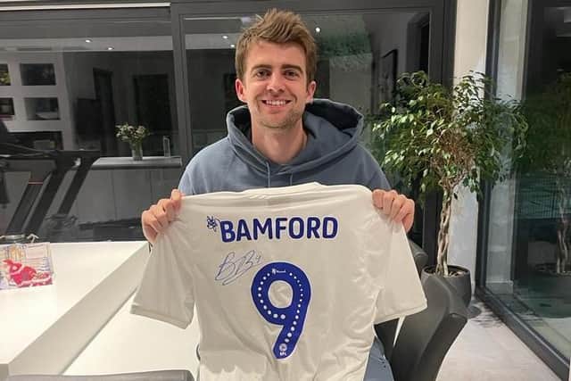 Leeds United striker Patrick Bamford is raffling off his centenary shirt for three charities. Pic: Patrick Bamford JustGiving
