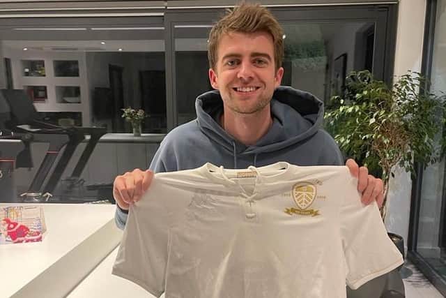 Leeds United striker Patrick Bamford is raffling off his centenary shirt for three charities. Pic: Patrick Bamford JustGiving