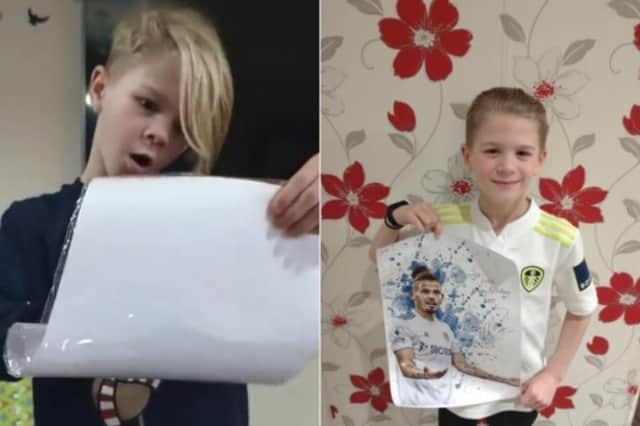 Nine-year-old Luca Drazkiewicz loves Leeds United.