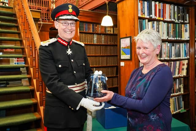 Gill Trevor was presented with the award by Ed Anderson, Lord Lieutenant of West Yorkshire, during a ceremony at the Leeds Library