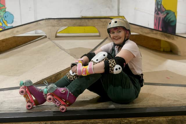 Fundraising roller girl Laura Taylor, 26, pictured at LS-TEN skate park in Hunslet. Picture: Gary Longbottom
