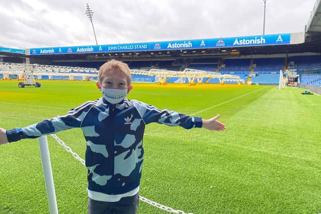 Roman's Christmas present was saved after the club stepped in, giving him a private tour of Elland Road and a message from Patrick Bamford