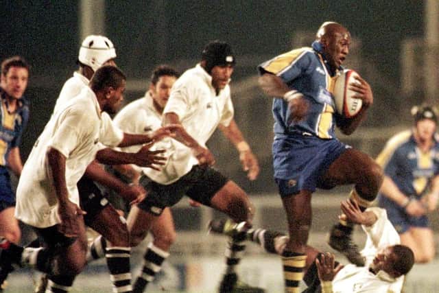 Wendell Sailor on the charge for Leeds Tykes. Picture: Rob Rathbone/Getty Images.