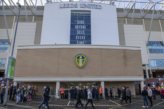 The East Stand at Elland Road begins to buzz before kick-off.