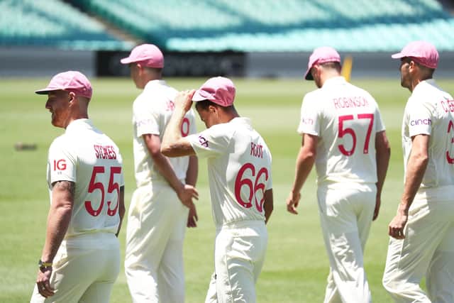 England's Joe Root prepares and his players ahead of a ohoto shoot at the Sydney Cricket Ground Picture: Jason O'Brien/PA