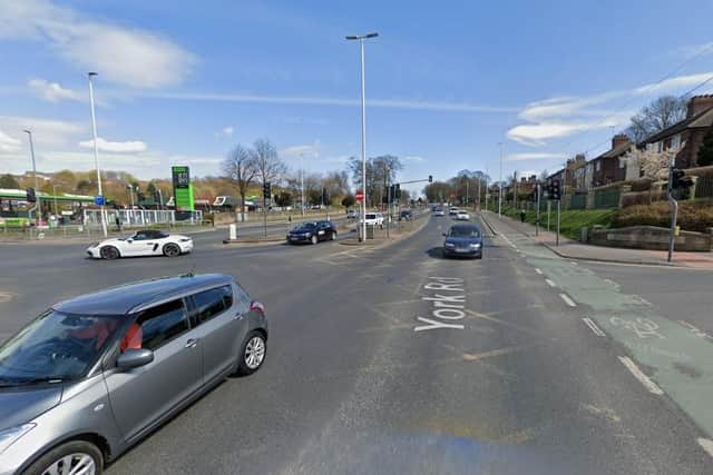 A motorbike and car crashed on York Road, at the junction with Sutton Approach. Photo: Google.