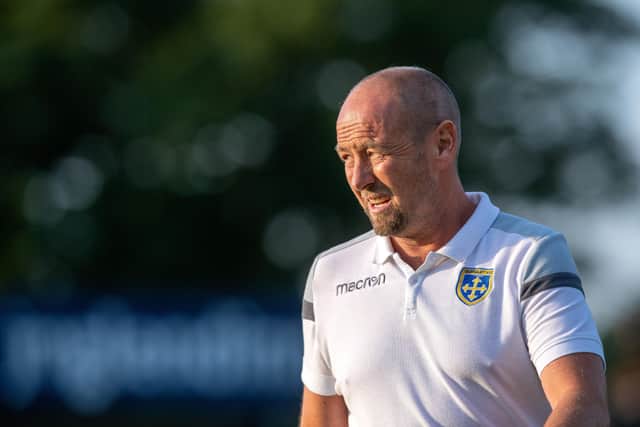 Guiseley's joint manager, Russ O'Neill.
 Picture: Bruce Rollinson/JPIMedia.