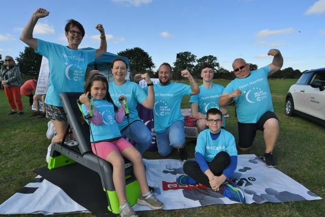 Relay for Life walk at Ferry Meadows.  Eloise Morgan (5) with the Escape Fitness team EMN-211010-211039009