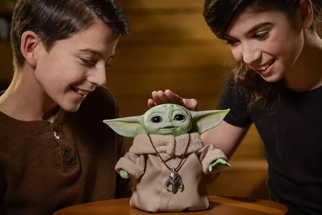 Grogu (The Child), affectionately referred to by fans as “Baby Yoda,” is hungry for Force snackin’ fun! With a galaxy of features, including adorable sounds, fun animated motions, and interactive accessories, this animatronic toy is ready for action and adventure!