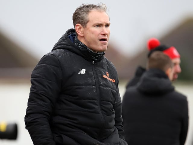 Brackley boss Kevin Wilkin watches on from the sidelines