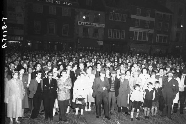 Eve of poll meeting on Northampton Market Square, October 7, 1959