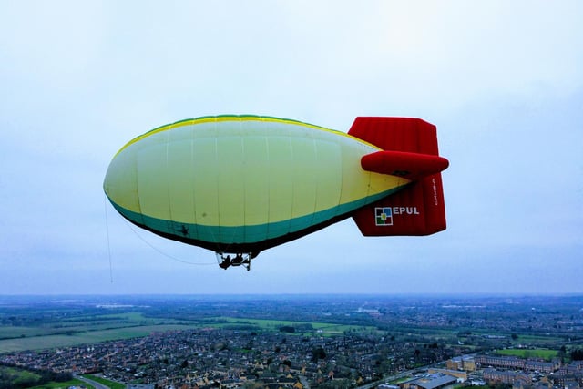 The airship flew from Santa Pod. PIC: 
Future Vision Drone Services